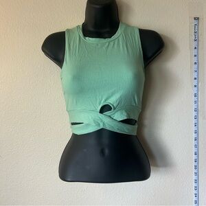 Ribbed Crop Top with Twist Detail